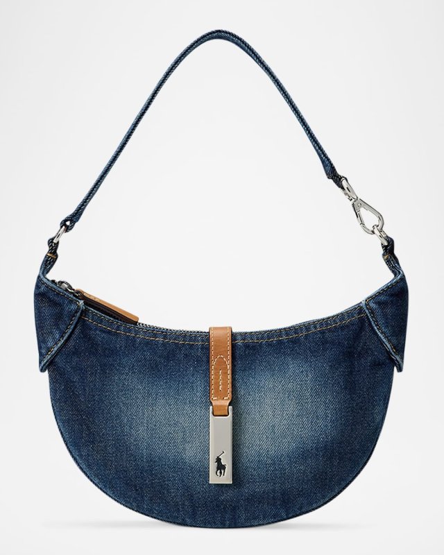 Polo ID Small Denim Leather Shoulder Bag